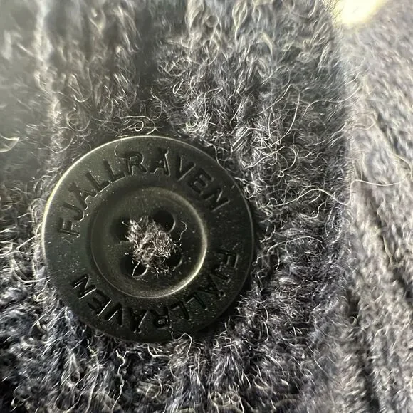 Fjallraven Women's Ovik Knit Wool Cardigan Sweater XS Fair Isle Nordic Blue Navy - Picture 8 of 16